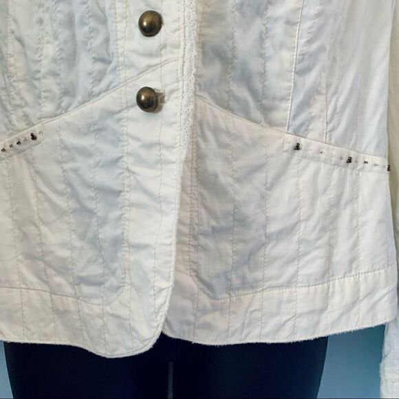 Bandolino Cream Cropped Blazer Jacket Size 10 - Picture 8 of 14